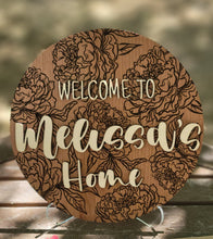 Load image into Gallery viewer, Customizable Engraved Peony Sign