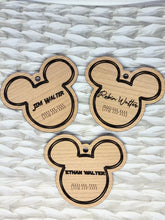 Load image into Gallery viewer, Small Mickey-Inspired Wooden Luggage Tag