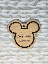 Load image into Gallery viewer, Small Mickey-Inspired Wooden Luggage Tag