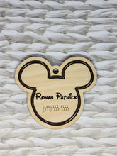 Load image into Gallery viewer, Small Mickey-Inspired Wooden Luggage Tag