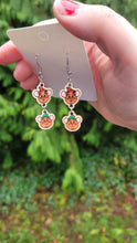 Load image into Gallery viewer, Cinderella Mice Hand-Painted Wooden Dangle Earrings

