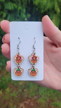 Load image into Gallery viewer, Cinderella Mice Hand-Painted Wooden Dangle Earrings
