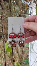Load image into Gallery viewer, Cars Hand-Painted Wooden Dangle Earrings
