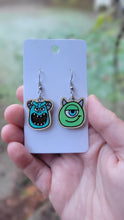 Load image into Gallery viewer, Monsters Sully Mike Dangle Hand-Painted Earrings
