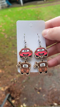 Load image into Gallery viewer, Cars Hand-Painted Wooden Dangle Earrings
