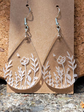 Load image into Gallery viewer, Wildflower Clear Acrylic Earrings
