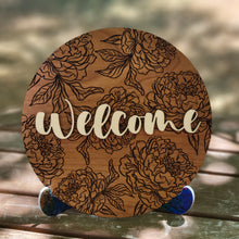 Load image into Gallery viewer, Customizable Engraved Peony Sign
